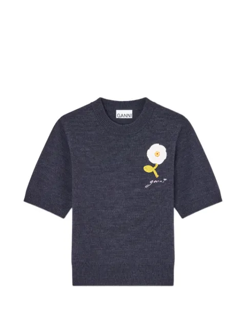 GANNI flower short-sleeve T-shirt