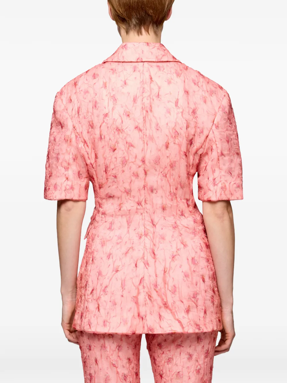 GANNI Shibori Organza blazer Roze