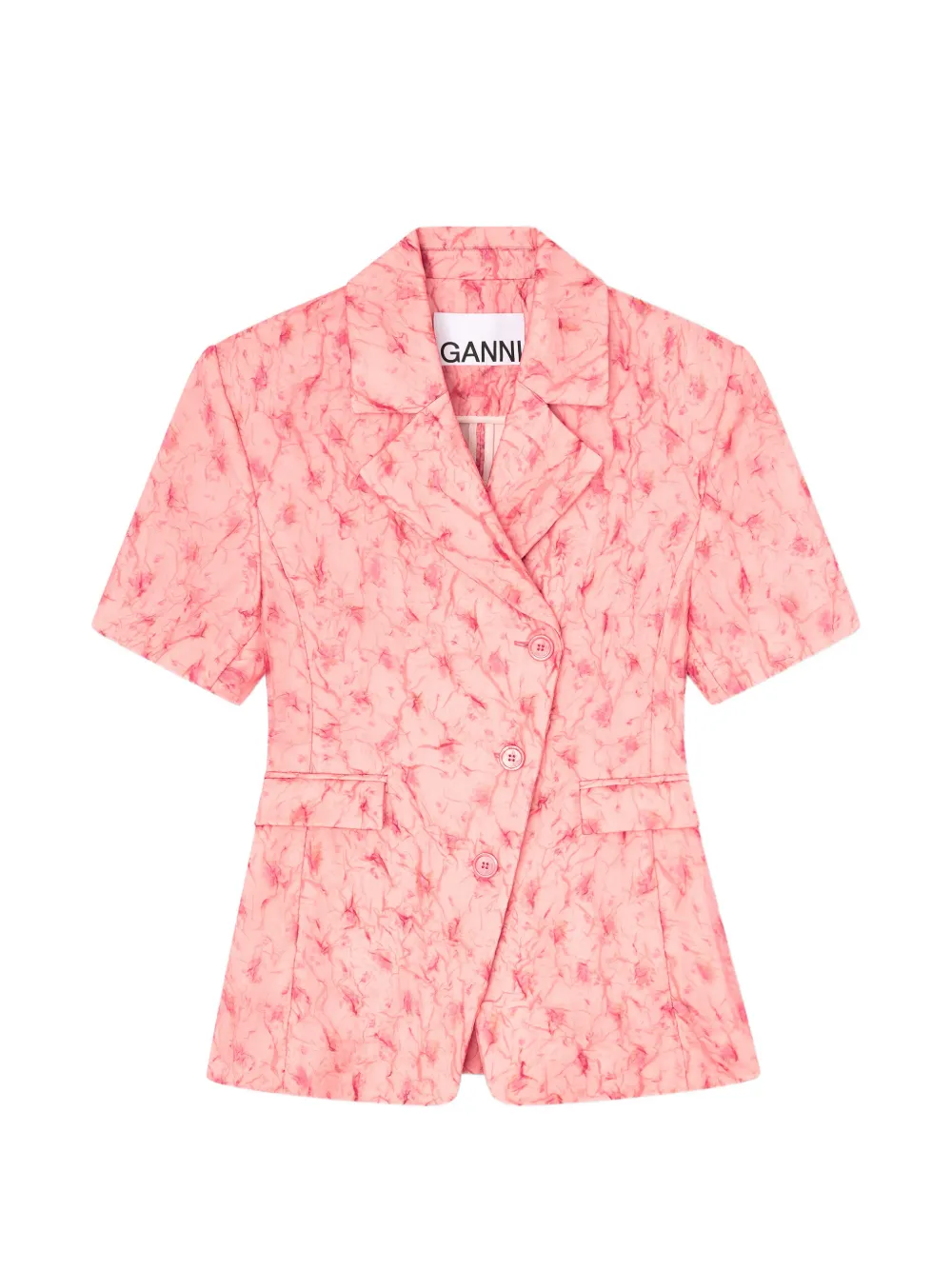 GANNI Giacca doppiopetto a maniche corte - Rosa