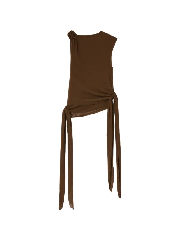 GANNI Top In Marl Mesh | Brown | FARFETCH CA