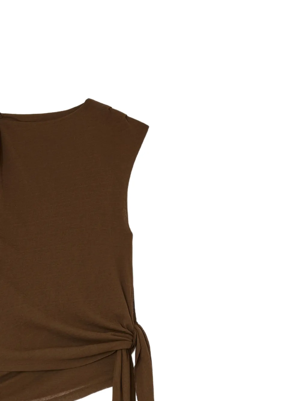 GANNI Tanktop met geknoopt detail en striksluiting Bruin