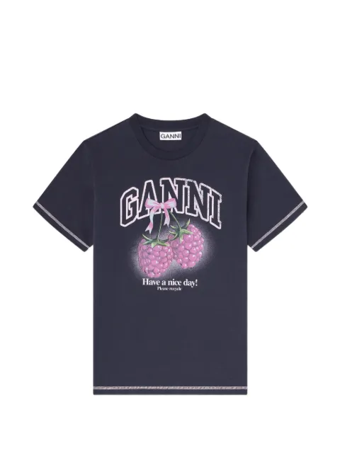 GANNI playera con motivo gráfico