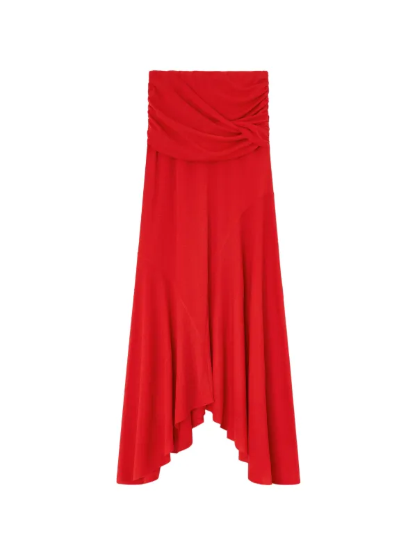 Ganni Twist-detail Maxi Skirt in Red