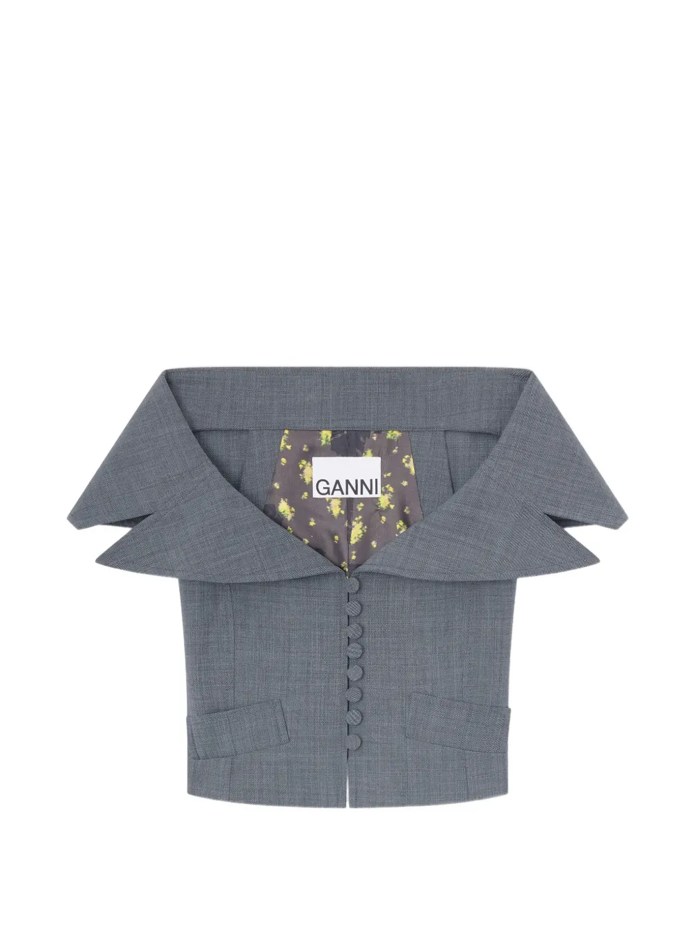 GANNI Top con spalle scoperte - Grigio