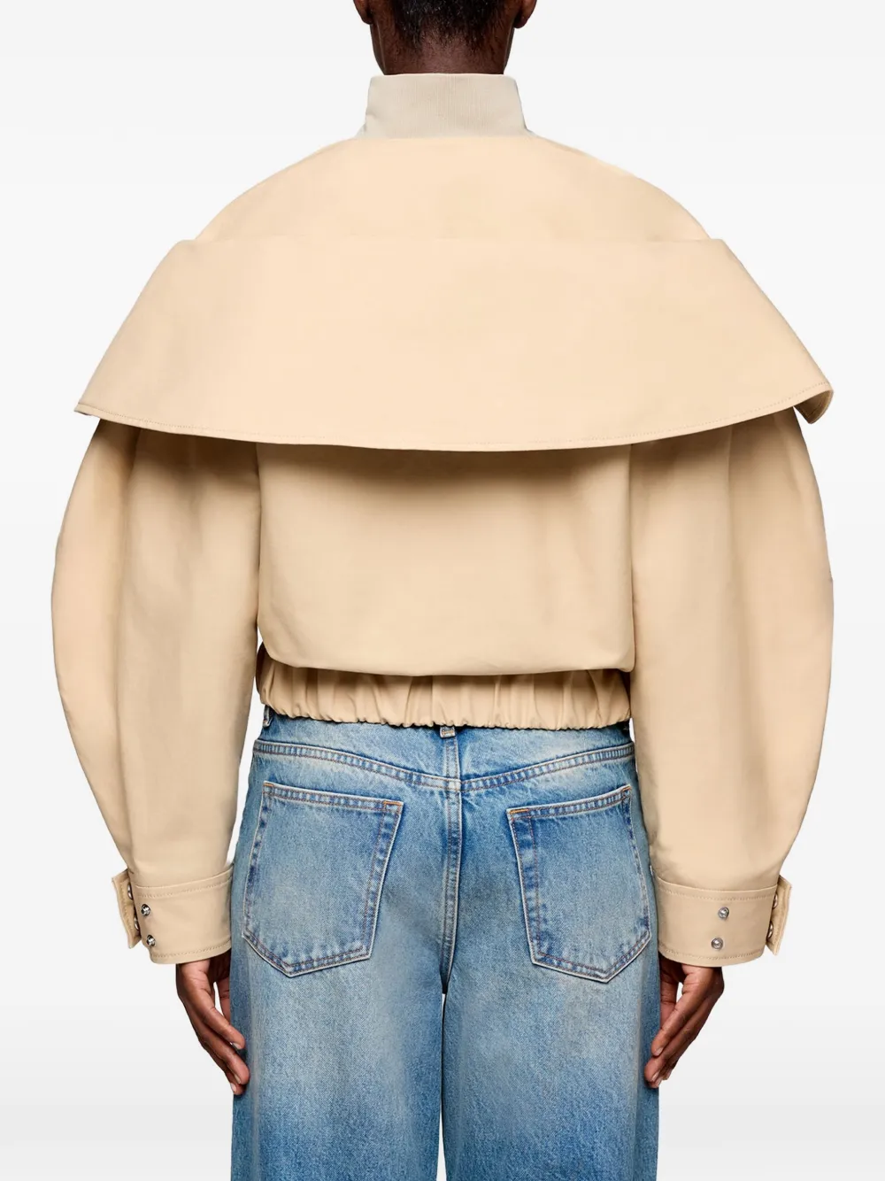  Ganni Layered-detail Bomber Jacket - Neutrals 