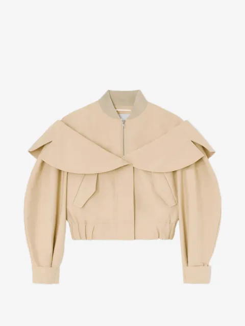 GANNI bomber in beige cotton
