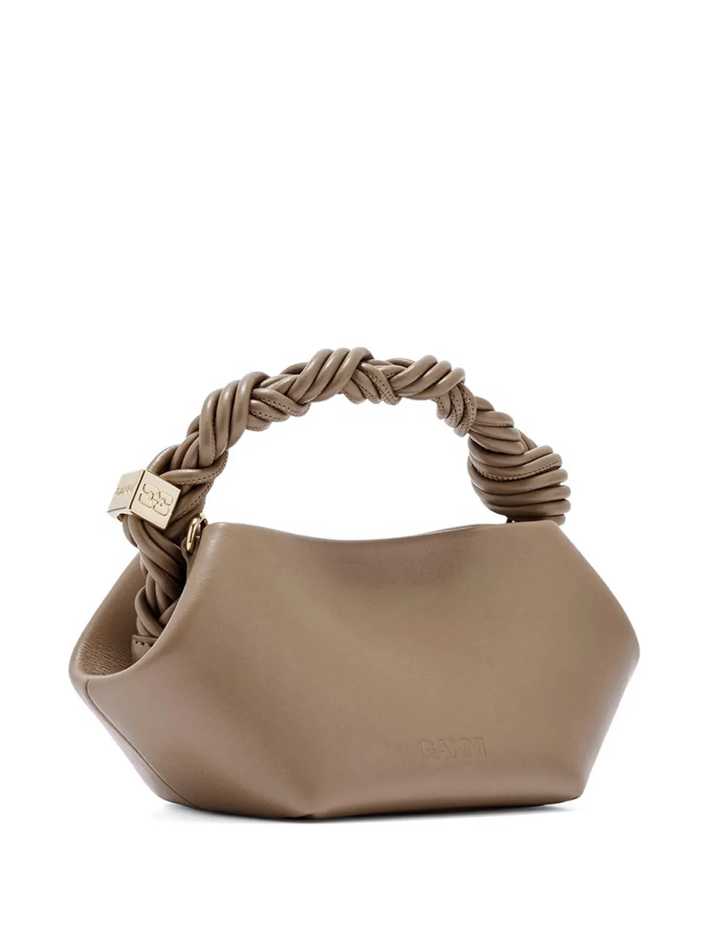 GANNI Bou mini-shopper met logo Bruin