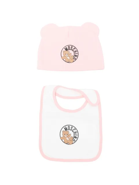 Moschino Kids комплект из шапки бини с аппликацией