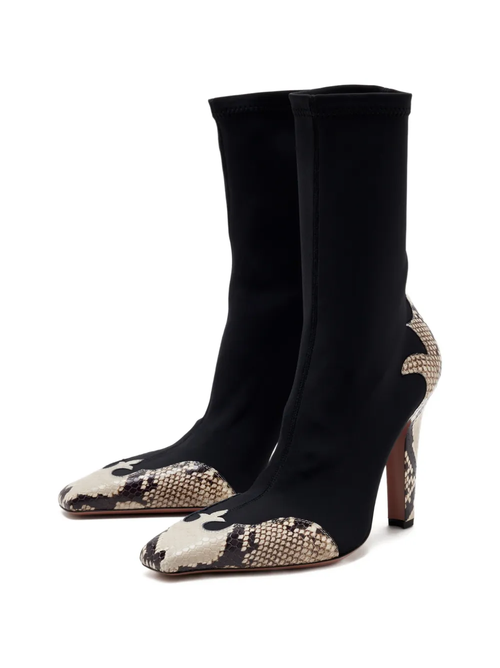 Paris Texas Belle snakeskin-effect ankle boots Zwart