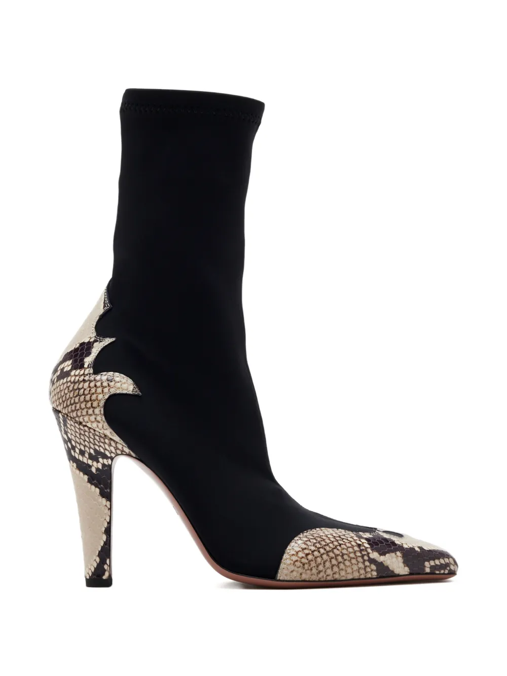 Paris Texas Belle snakeskin-effect ankle boots Zwart