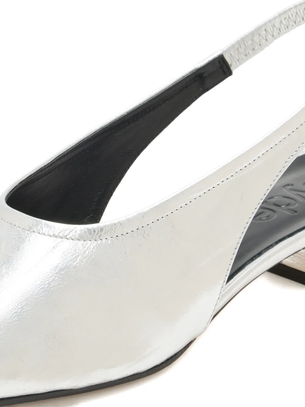 Aeyde Dua square-toe slingback pumps Zilver