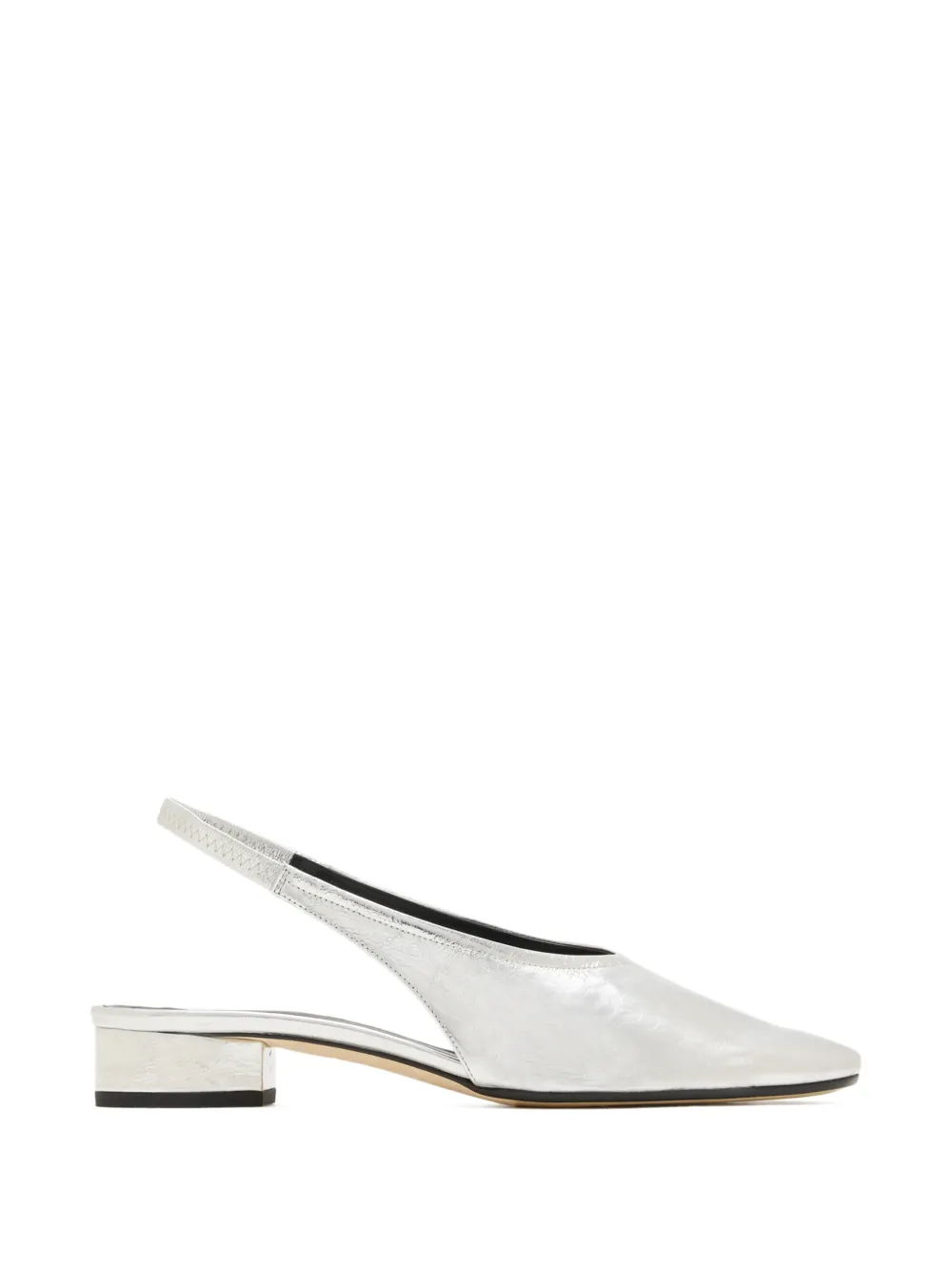 Aeyde Dua square-toe slingback pumps - Argento