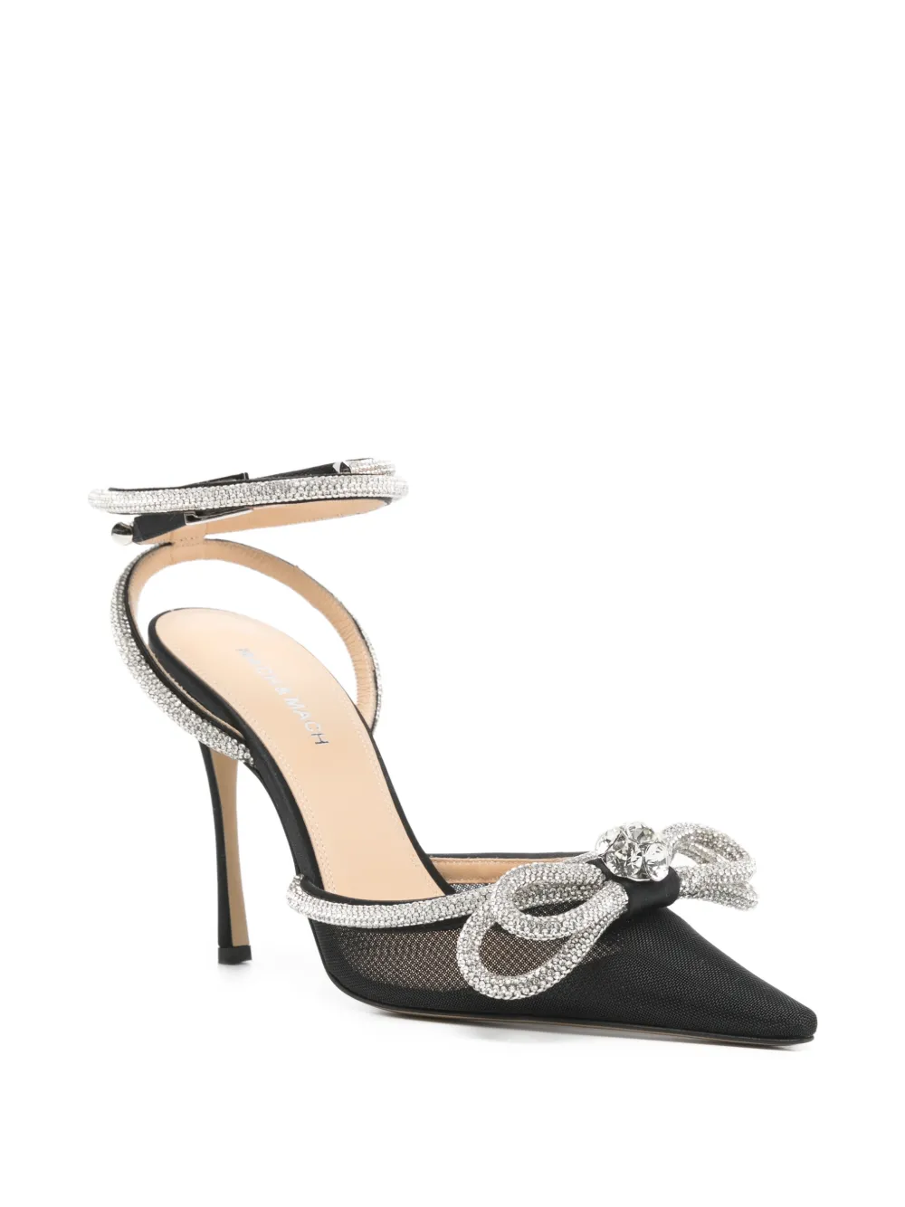 MACH & MACH Double Bow pumps met enkelbandje en hak Zwart