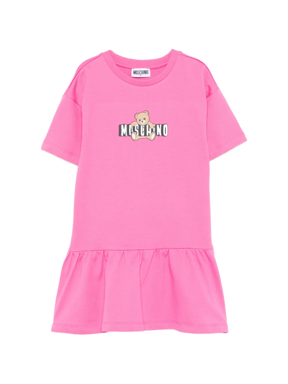 Moschino Kids ruffled graphic dress - Rosa