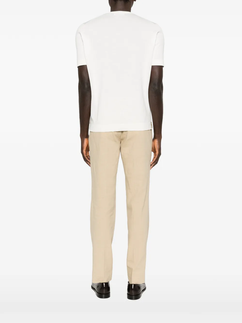 Lardini T-shirt met ronde hals Beige