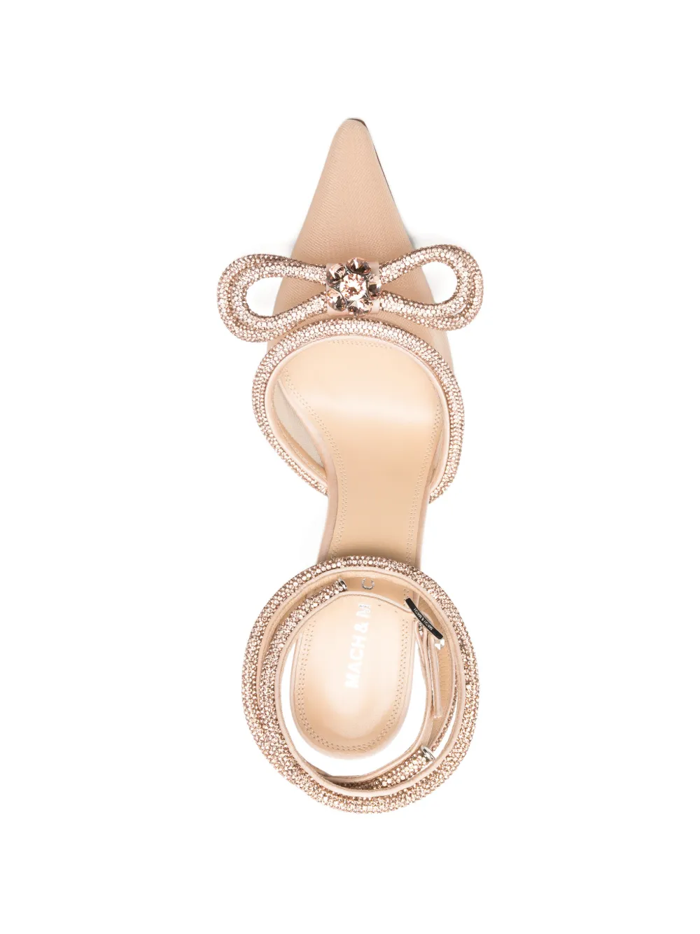 MACH & MACH Pumps met dubbele strik en hak Beige