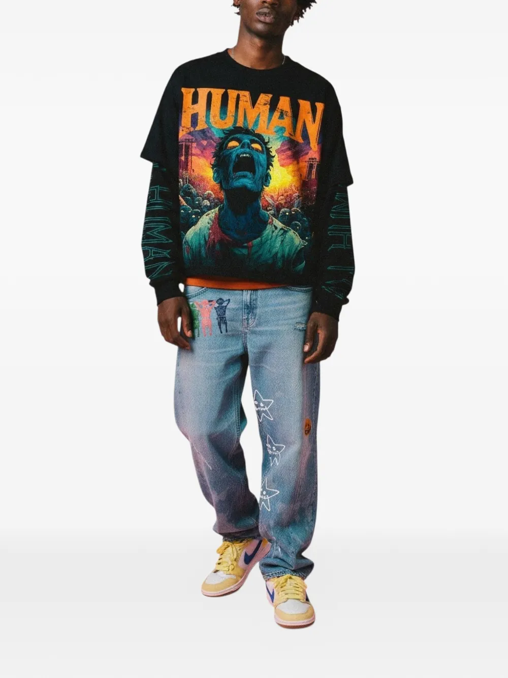 ALL HUMAN Zombie Nation T-shirt - Zwart