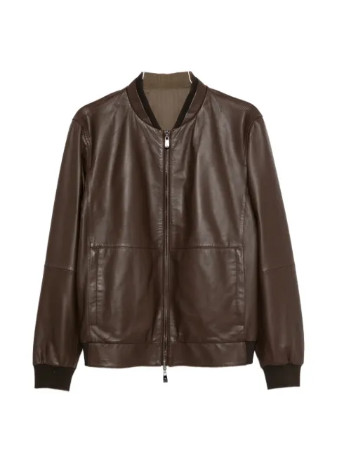 Corneliani zip-up leather jacket