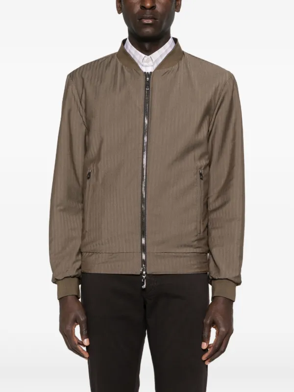 Corneliani ジップアップ レザージャケット | ブラウン | FARFETCH JP