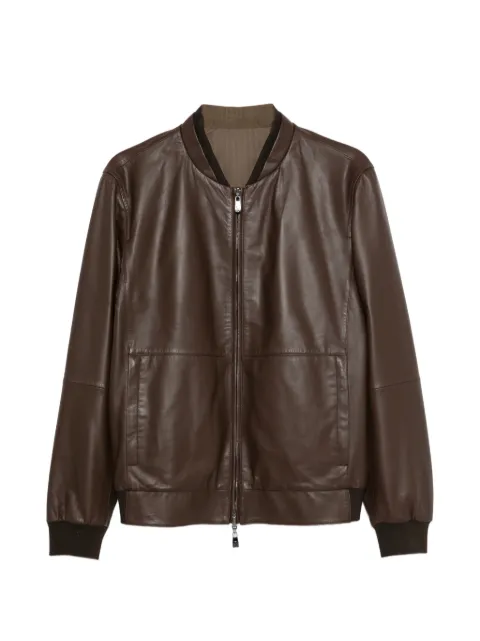 Corneliani zip-up leather jacket