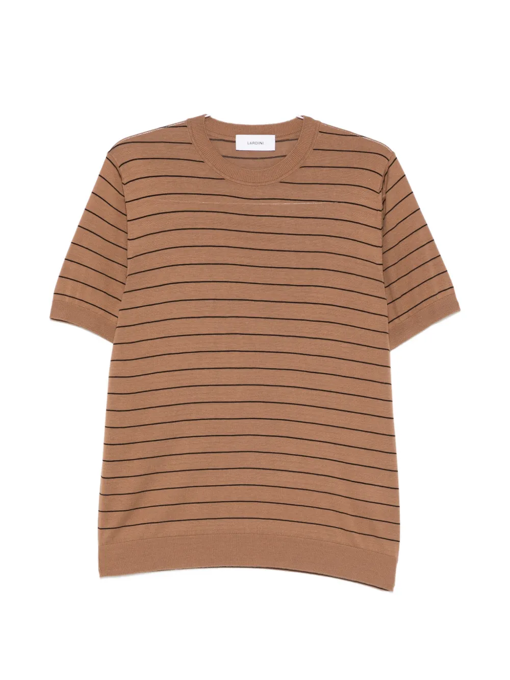 Lardini striped knit T-shirt - Marrone