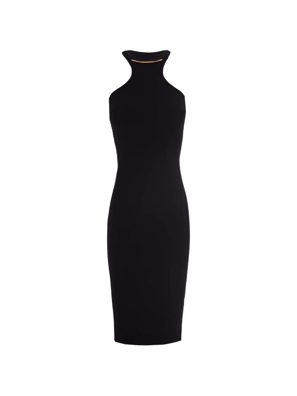 Elisabetta Franchi halterneck midi dress - Nero