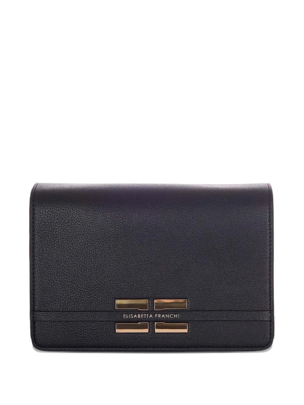 Elisabetta Franchi logo-appliqué shoulder bag - Black