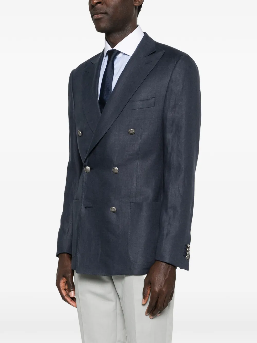  Corneliani Double-breasted Pocket Blazer - Blue 
