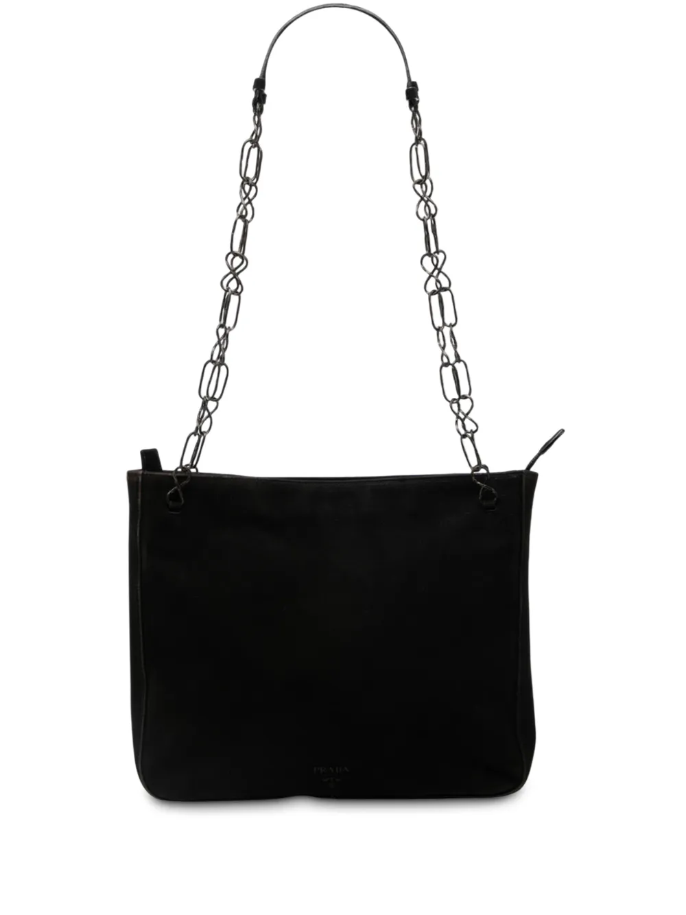 Prada Pre-Owned 2000-2025 Suede Chain shoulder bag - Nero