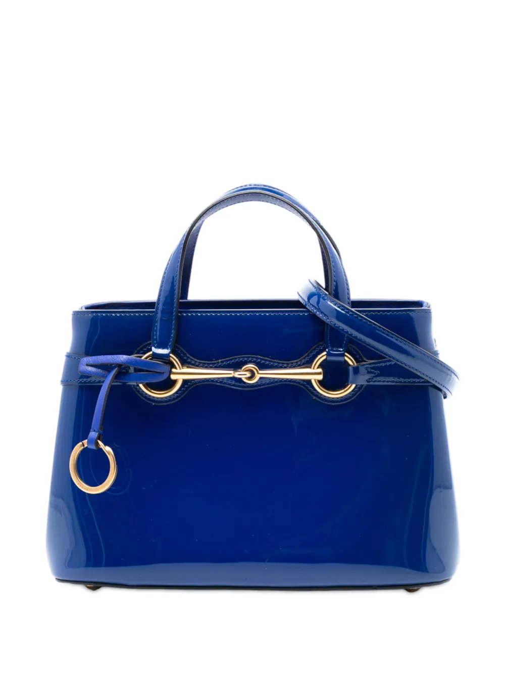 Gucci Pre-Owned 2016-2025 Patent Bright Bit satchel - Blu