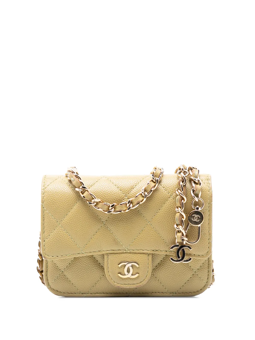 CHANEL Pre-Owned 2021-2025 Classic Caviar Chain belt bag - Green