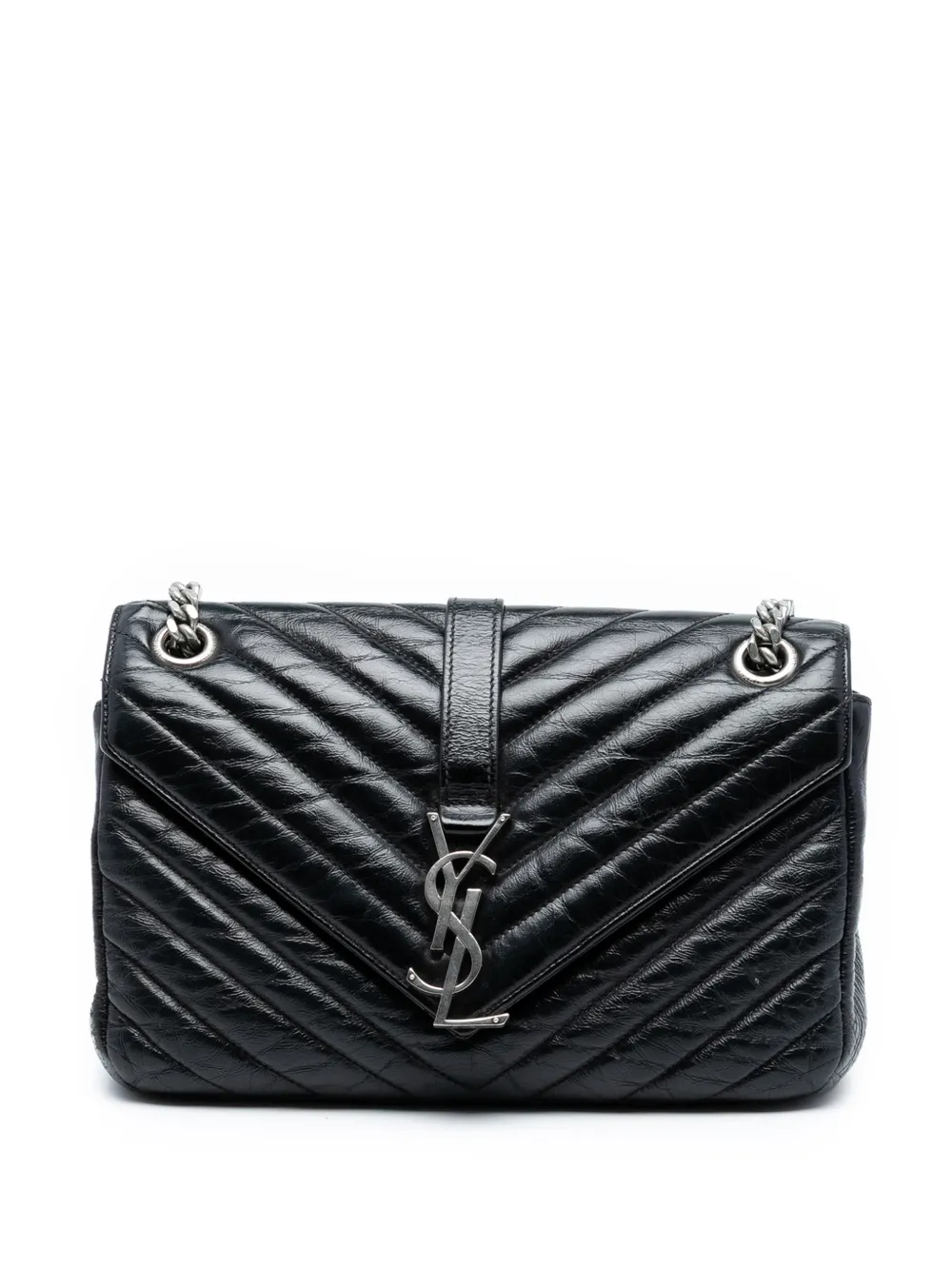 Saint Laurent Pre-Owned 2015 Medium Crinkled Calfskin Punk Chain Bag shoulder bag - Nero