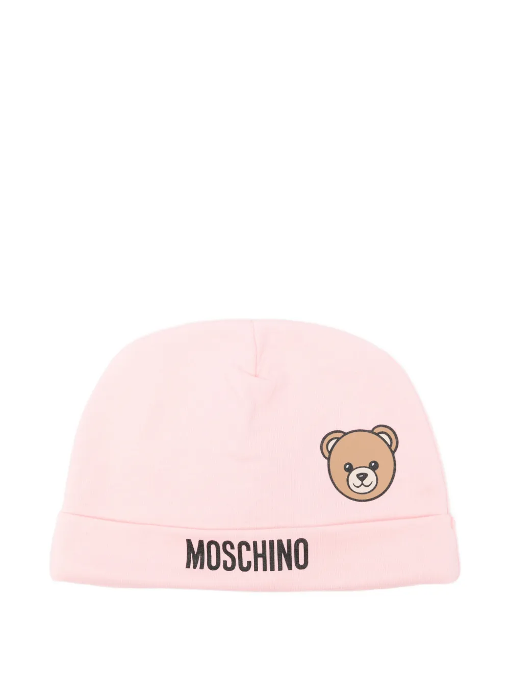 Moschino Kids bear logo beanie - Rosa