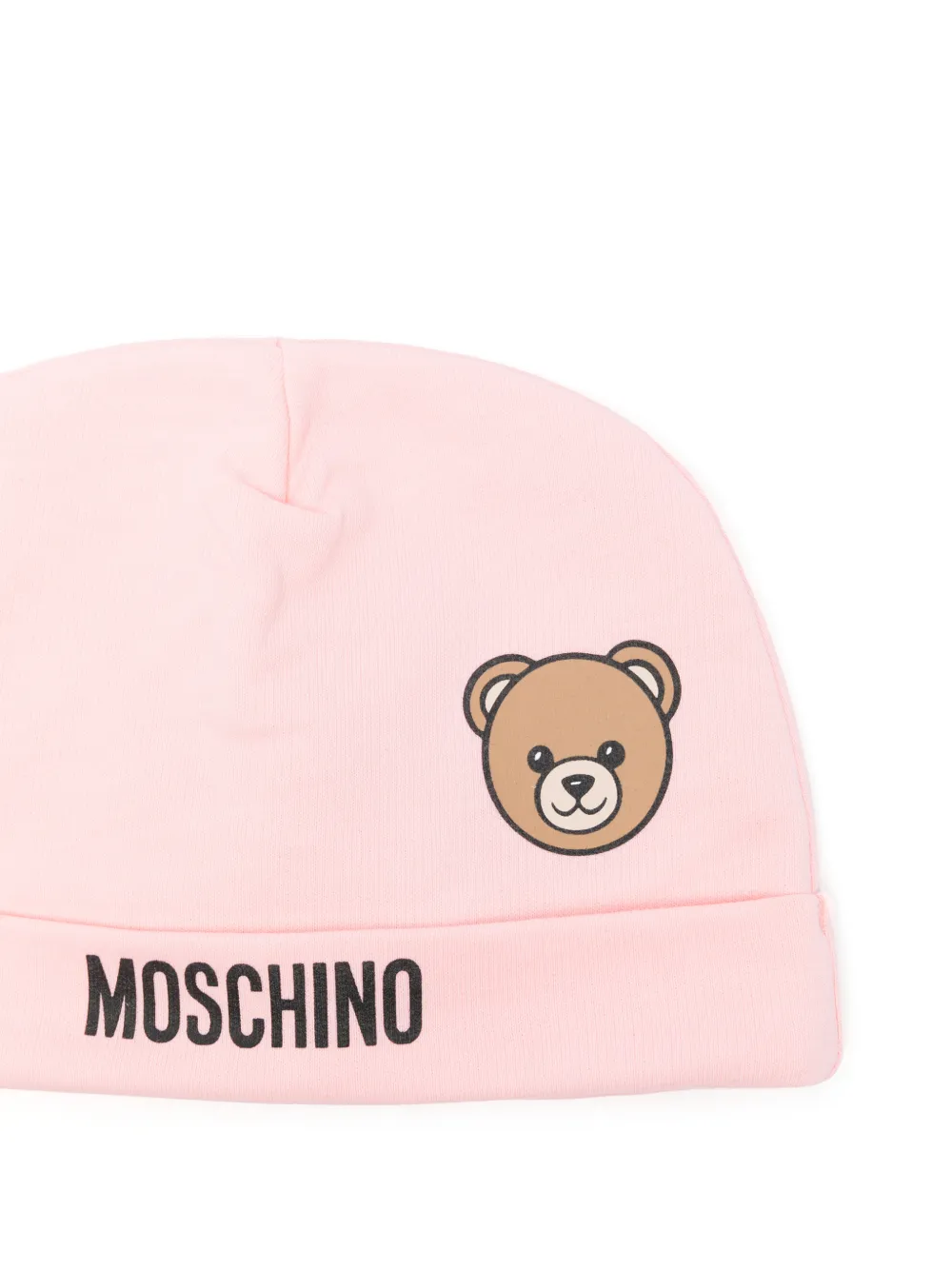 Moschino Kids Muts met beer logo Roze