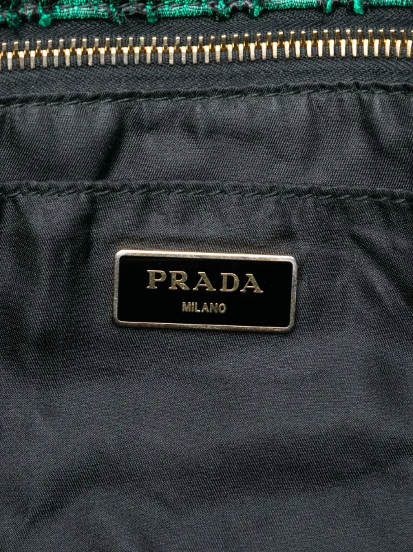 Prada Pre-Owned 2013-2025 Broccato Canapa Satchel | Green | FARFETCH