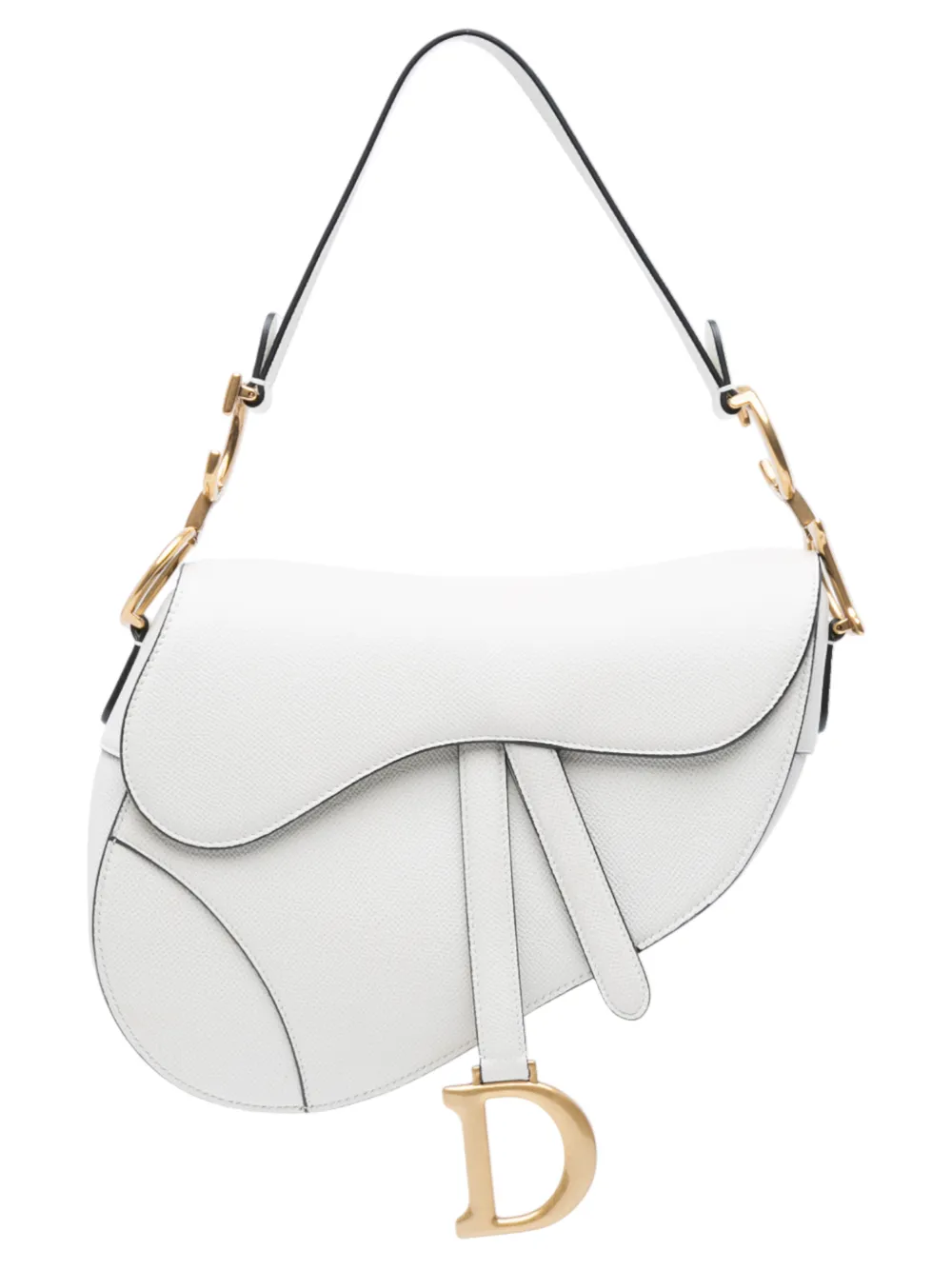 Christian Dior Pre-Owned 2020 Grained Calfskin Saddle Bag shoulder bag - Bianco