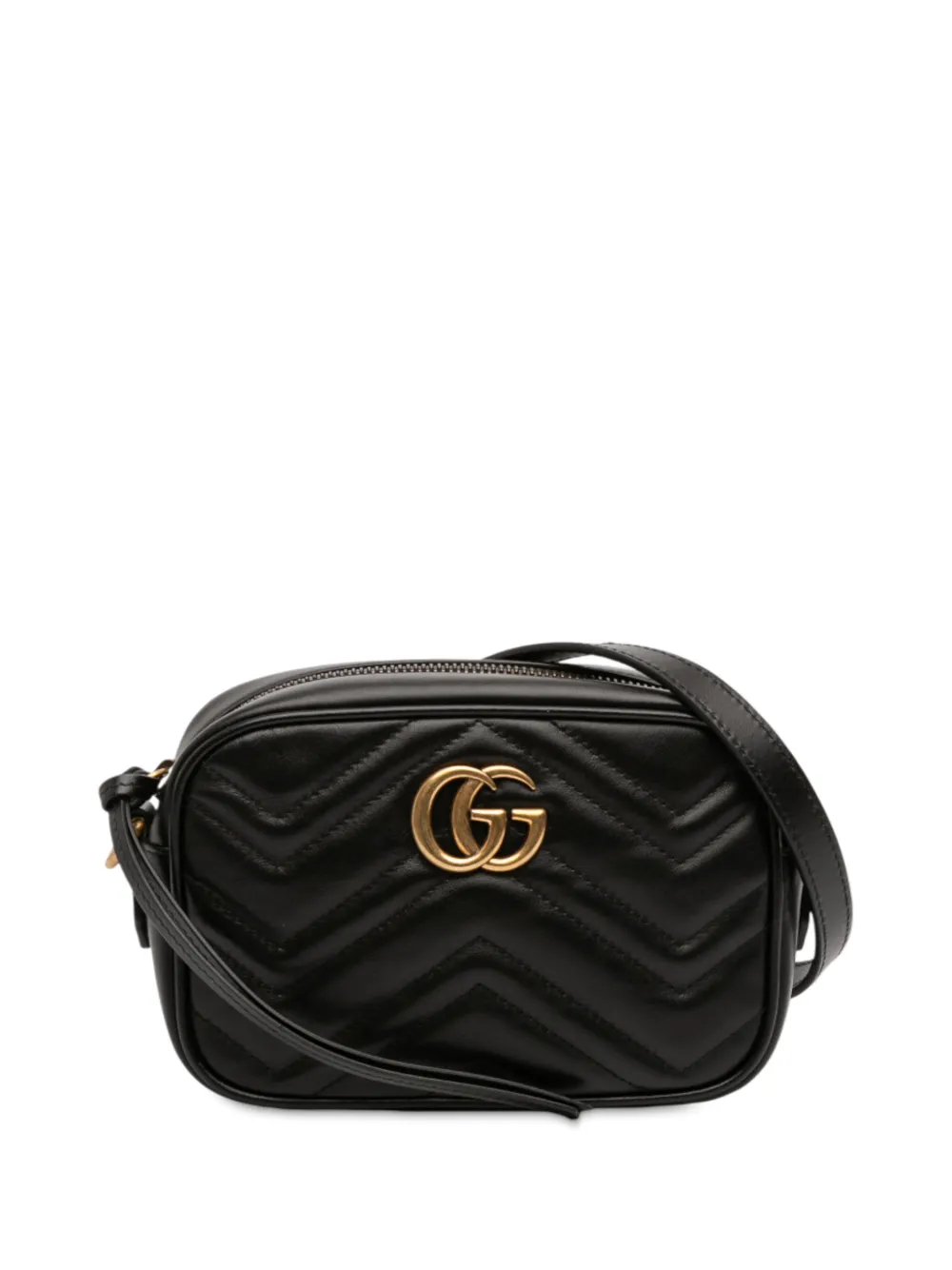 Gucci Pre-Owned 2016-2025 Mini GG Marmont Matelasse Leather crossbody bag - Nero