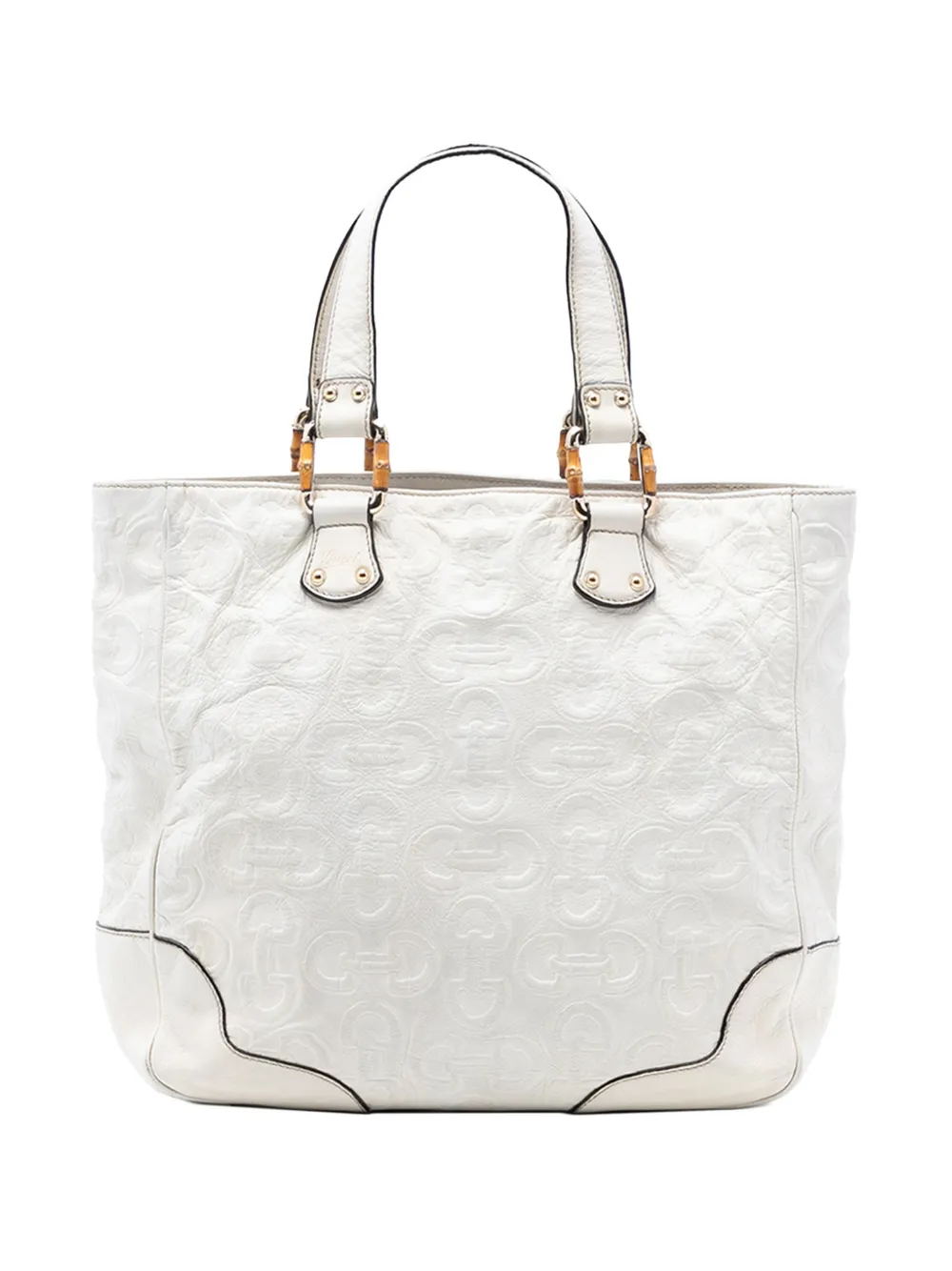 Gucci Pre-Owned Borsa tote Horsebit in bambù e pelle 2000-2015 - Bianco