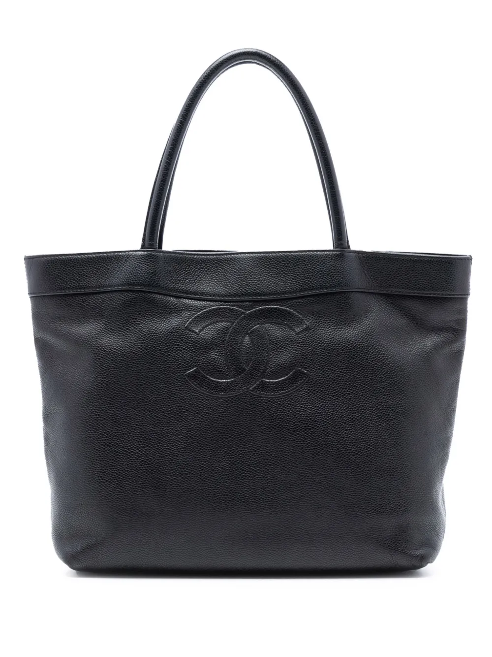 CHANEL Pre-Owned 2000-2002 CC Caviar Open tote bag - Nero