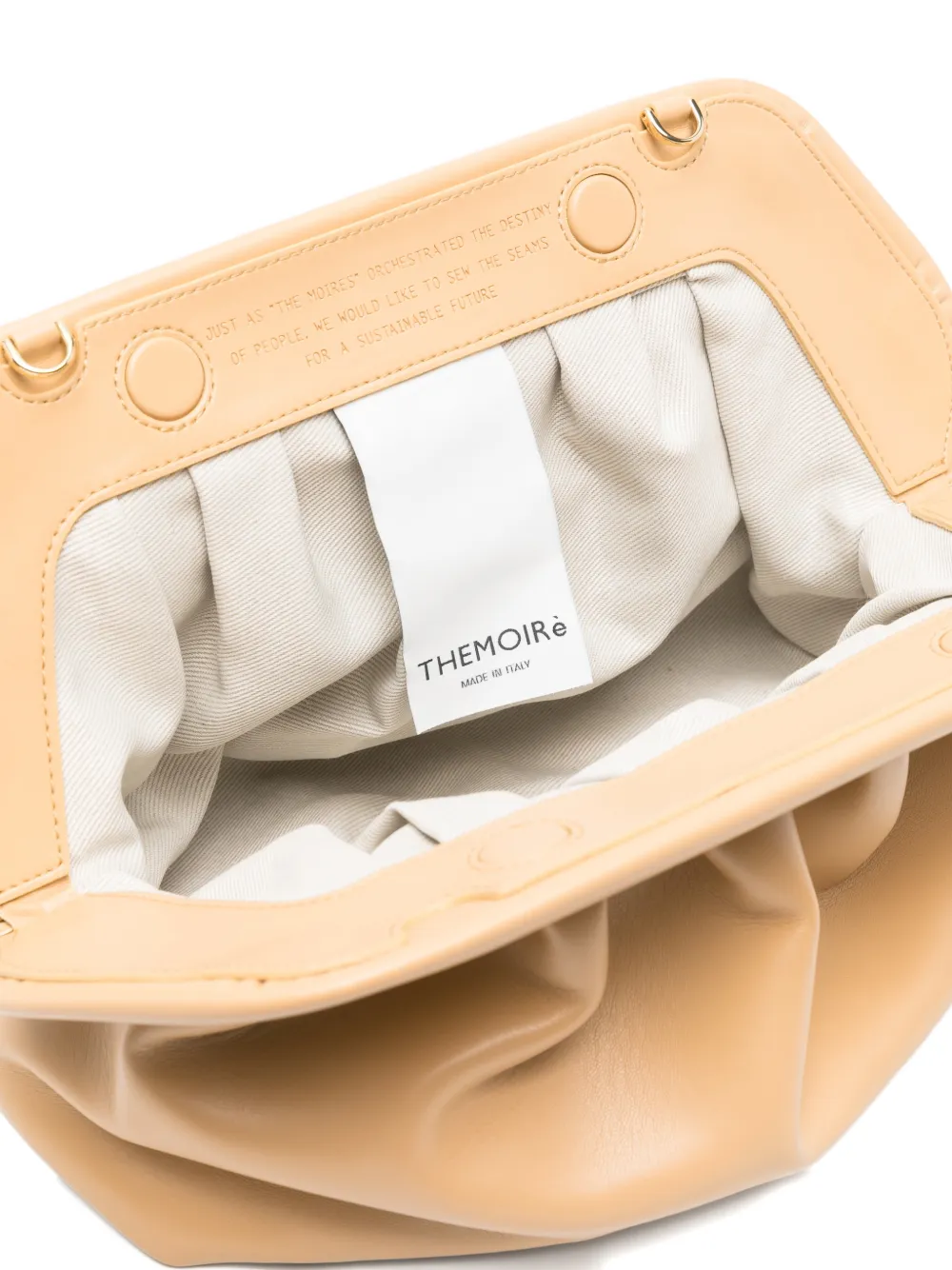 Themoirè Bios Vegan medium gesmockte clutch Beige