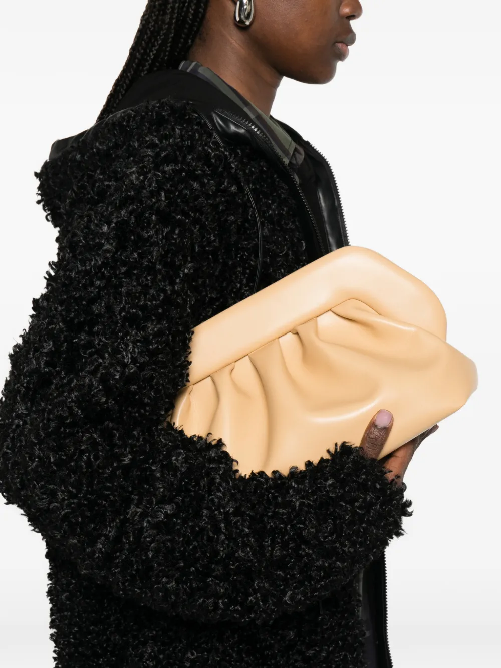  Themoirè Medium Bios Vegan Gathered Clutch Bag - Neutrals 