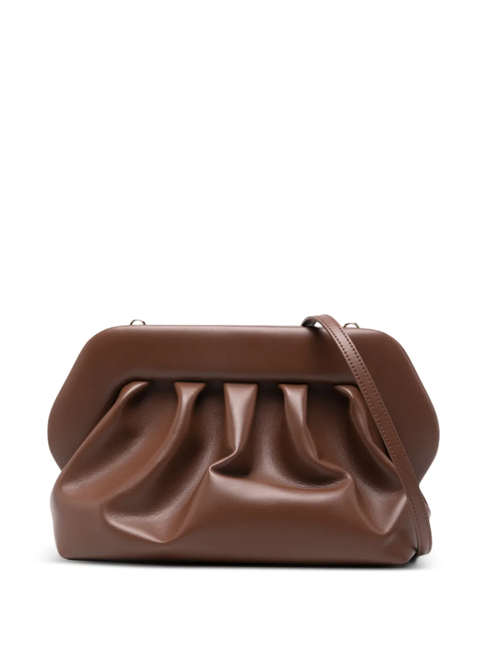 Themoirè Bios Vegan gathered clutch bag - Marrone