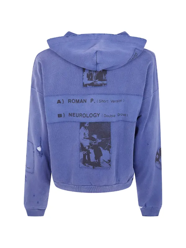 【V】ENFANTS RICHES DÉPRIMÉS パーカー Enfants Riches Déprimés パッチワーク ジップアップパーカー | ブルー