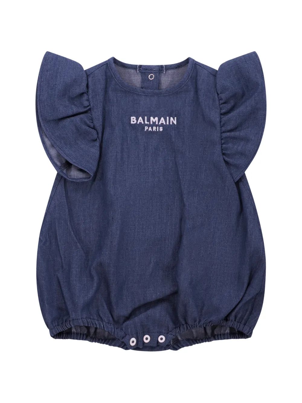 Balmain Kids ruffled romper - Blu