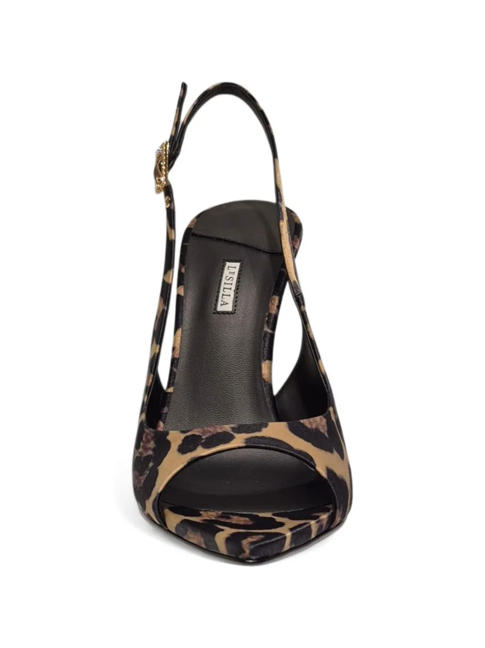 Le Silla Sandalen met luipaardprint en hak Bruin