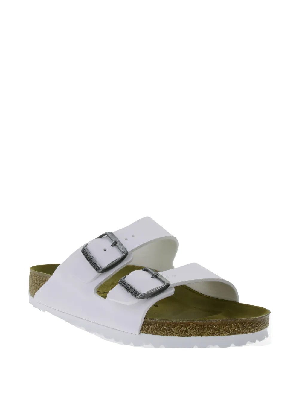 Birkenstock Arizona leren sandalen met gespsluiting Wit