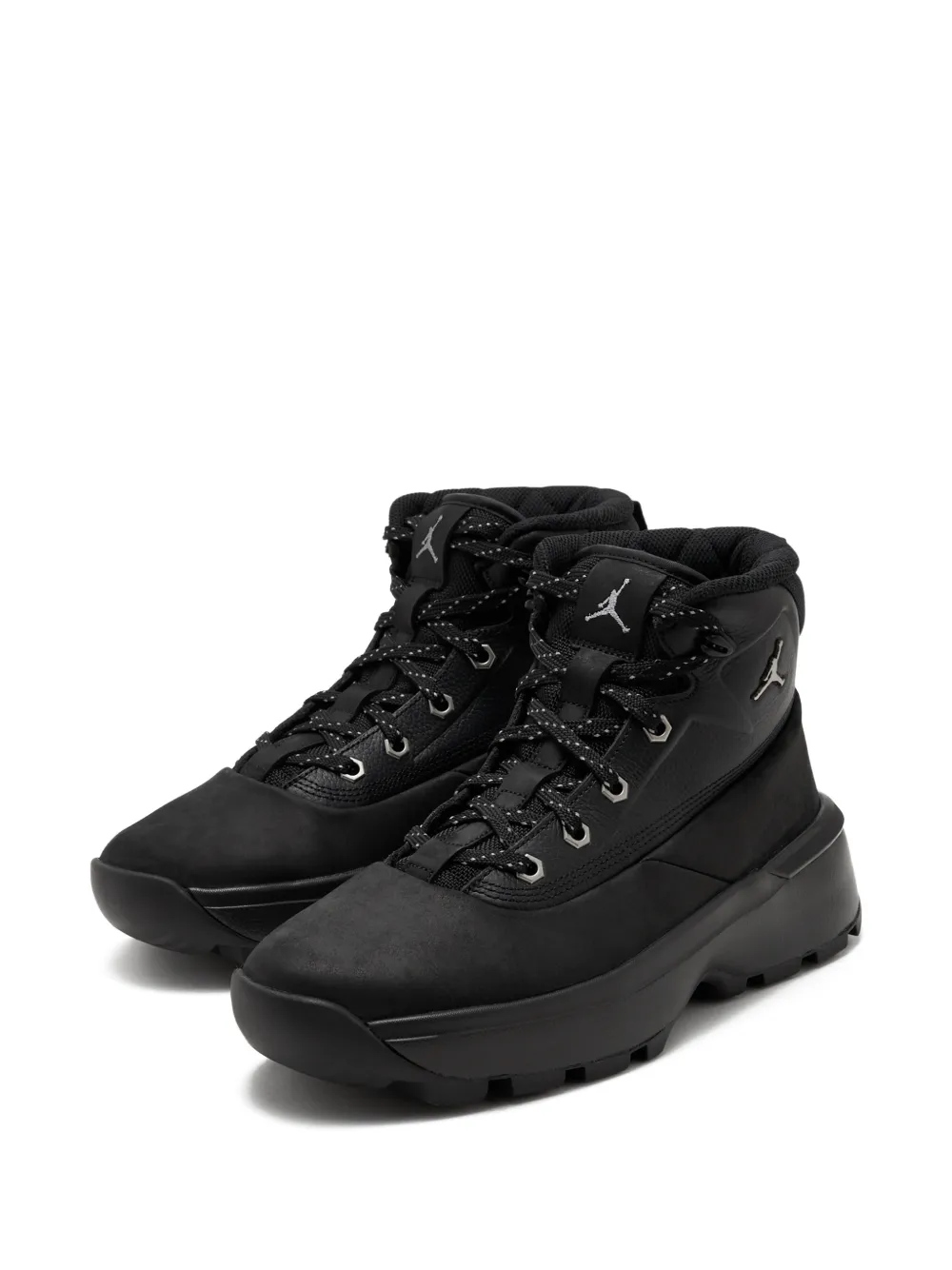 Jordan City logo lace-up boots Zwart