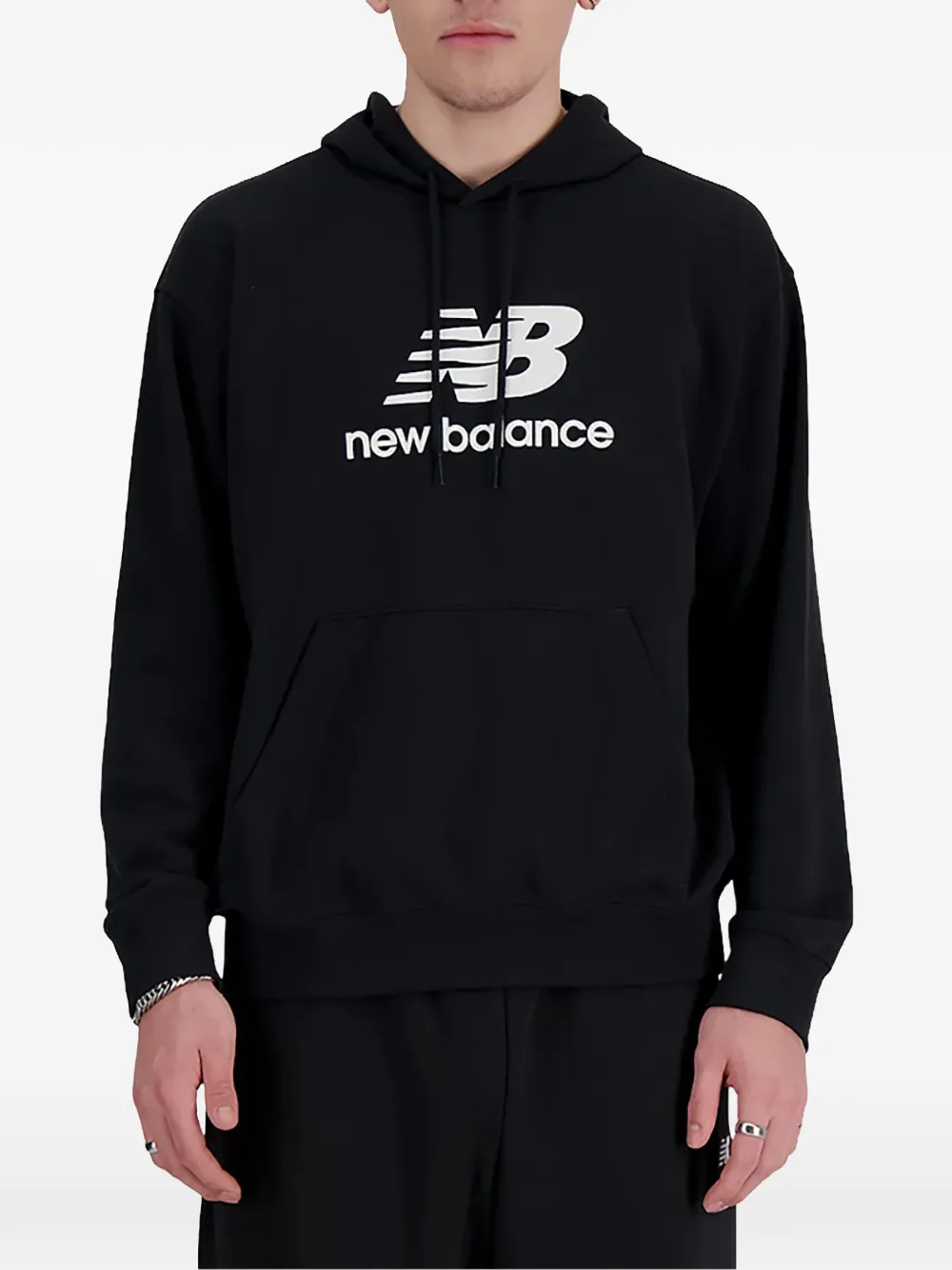 New Balance logo-print hoodie - Nero