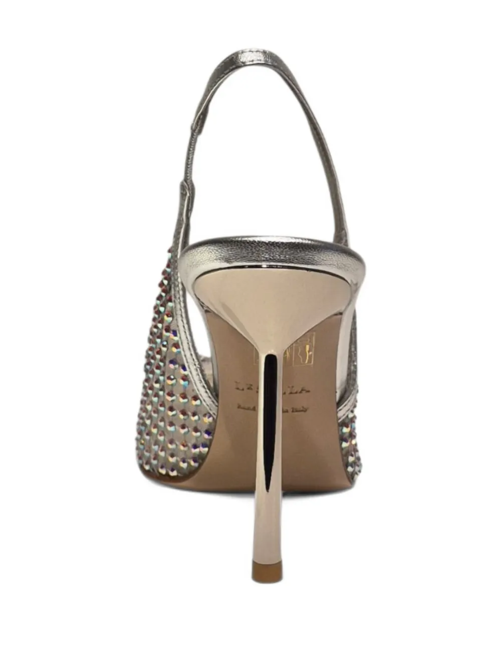 Le Silla Slingback sandalen met stras en hak Zilver