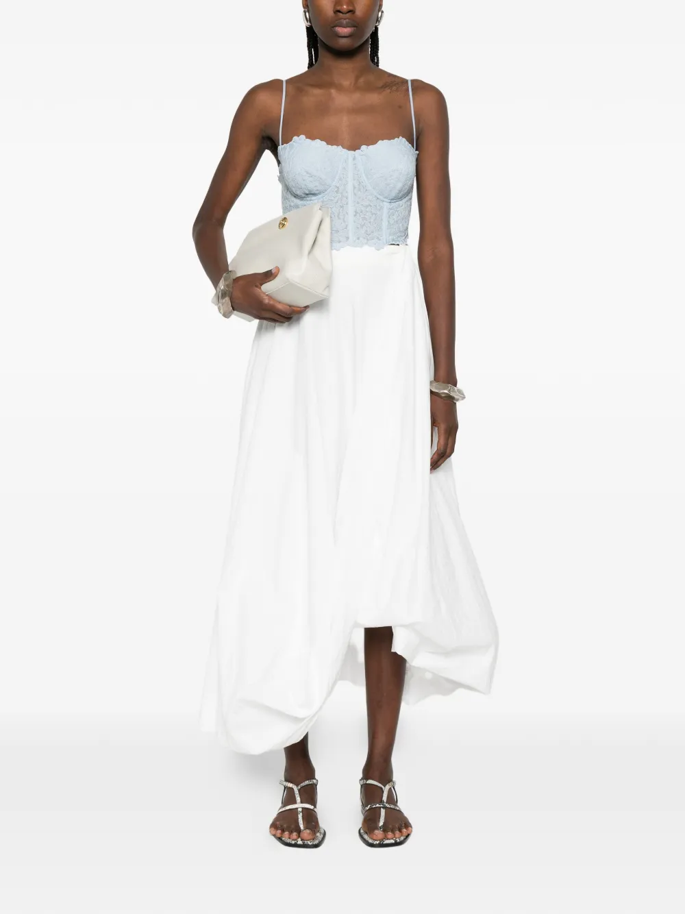  Ermanno Scervino Lace Spaghetti-strap Top - Blue 